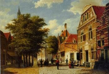 unknow artist European city landscape, street landsacpe, construction, frontstore, building and architecture. 289